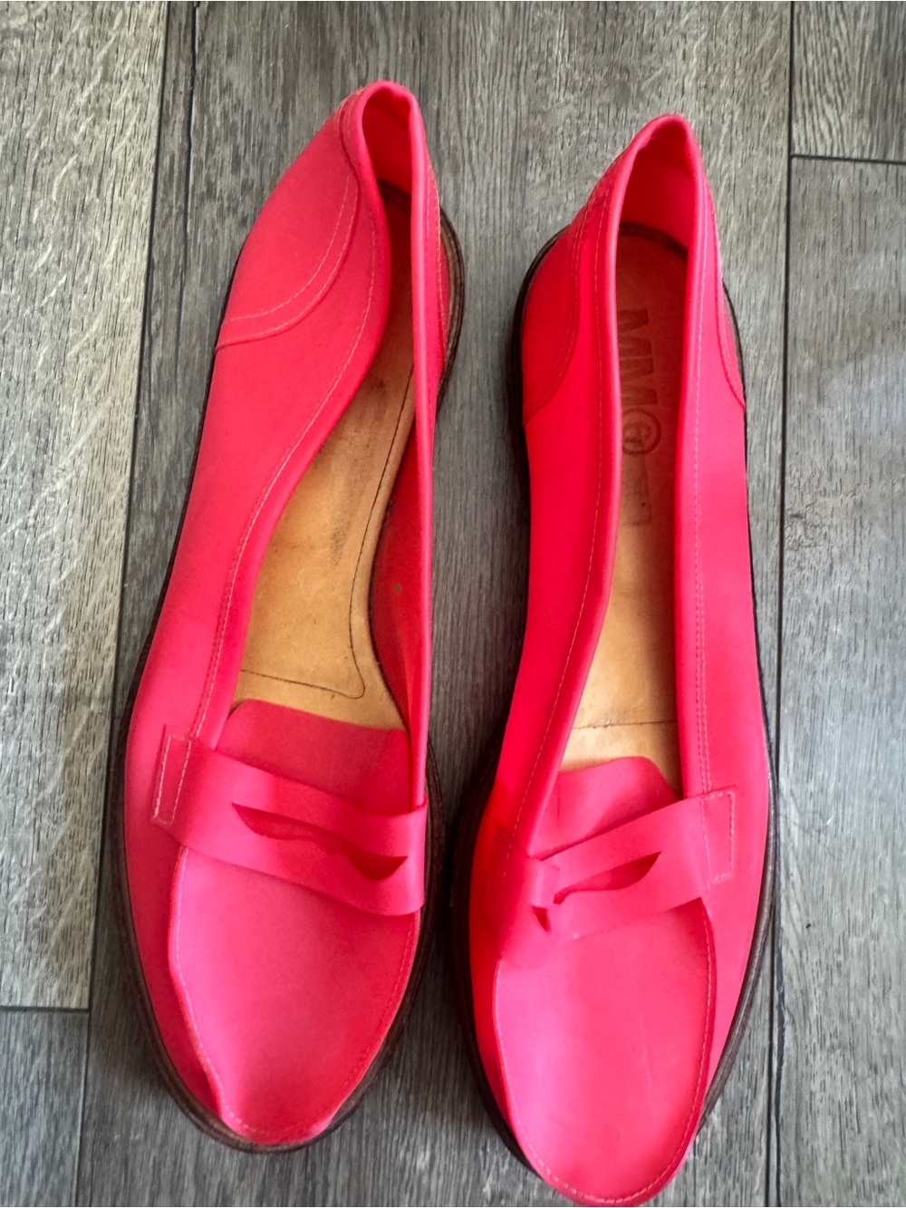MM6 Maison Martin Margiela Bright Red Slip-On Penny Loafers